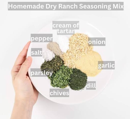 Homemade ranch seasoning mix with dried herbs