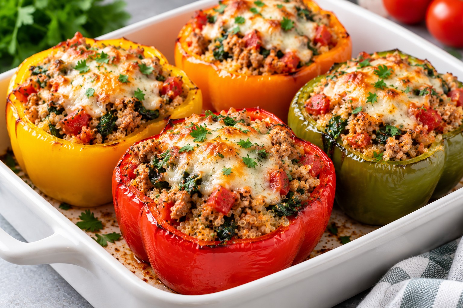 Turkey & Quinoa Stuffed Peppers